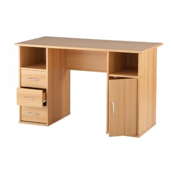 Maryland Computer Desk/ Workstation In Beech, White Or Walnut – Am Aw12010 For White And Walnut 6 Shelf Computer Desks (View 11 of 15)