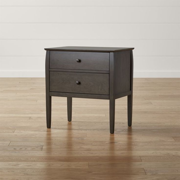 Mason 2 Drawer Grey Nightstand + Reviews | Crate And Barrel (with In Graphite 2 Drawer Compact Desks (View 6 of 15)