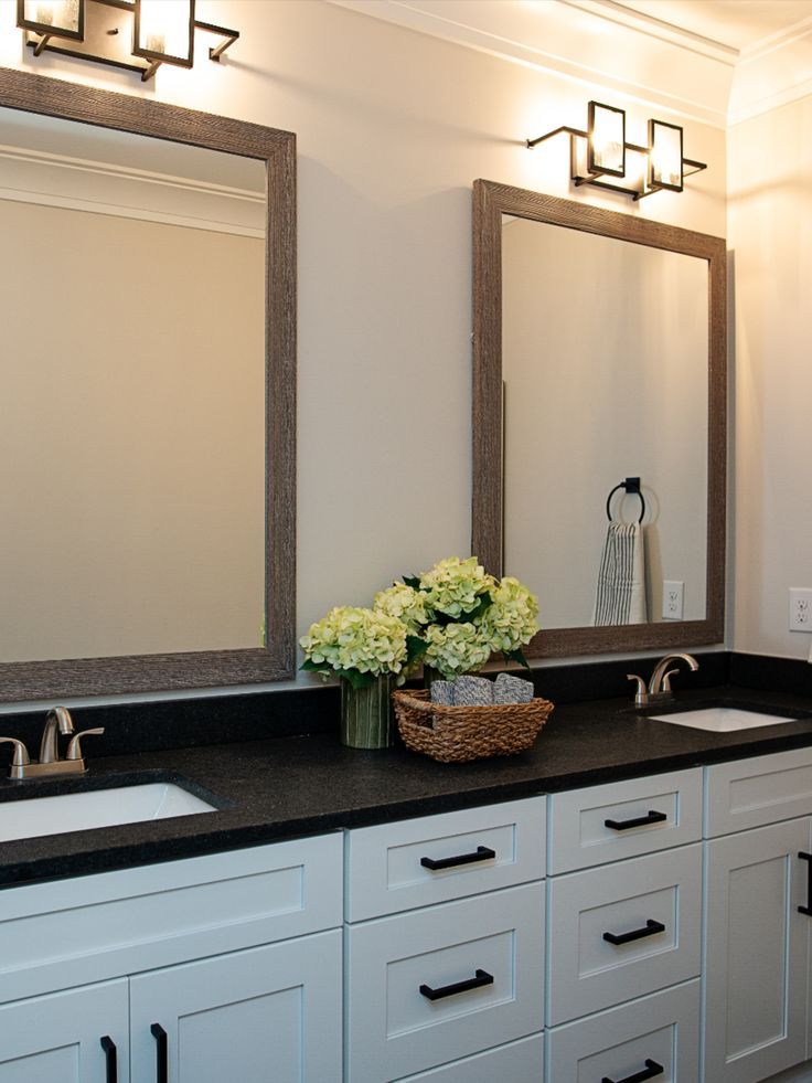 Master Bathroom | Leather Granite, Granite Bathroom Countertops, Black Intended For White Marble And Matte Black Desks (View 12 of 15)