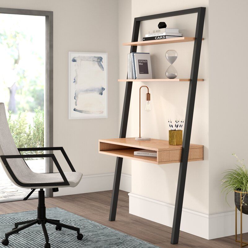 Mercury Row® Theophanes Leaning/ladder Desk & Reviews | Wayfair In 2 Shelf Black Ladder Desks (View 8 of 15)