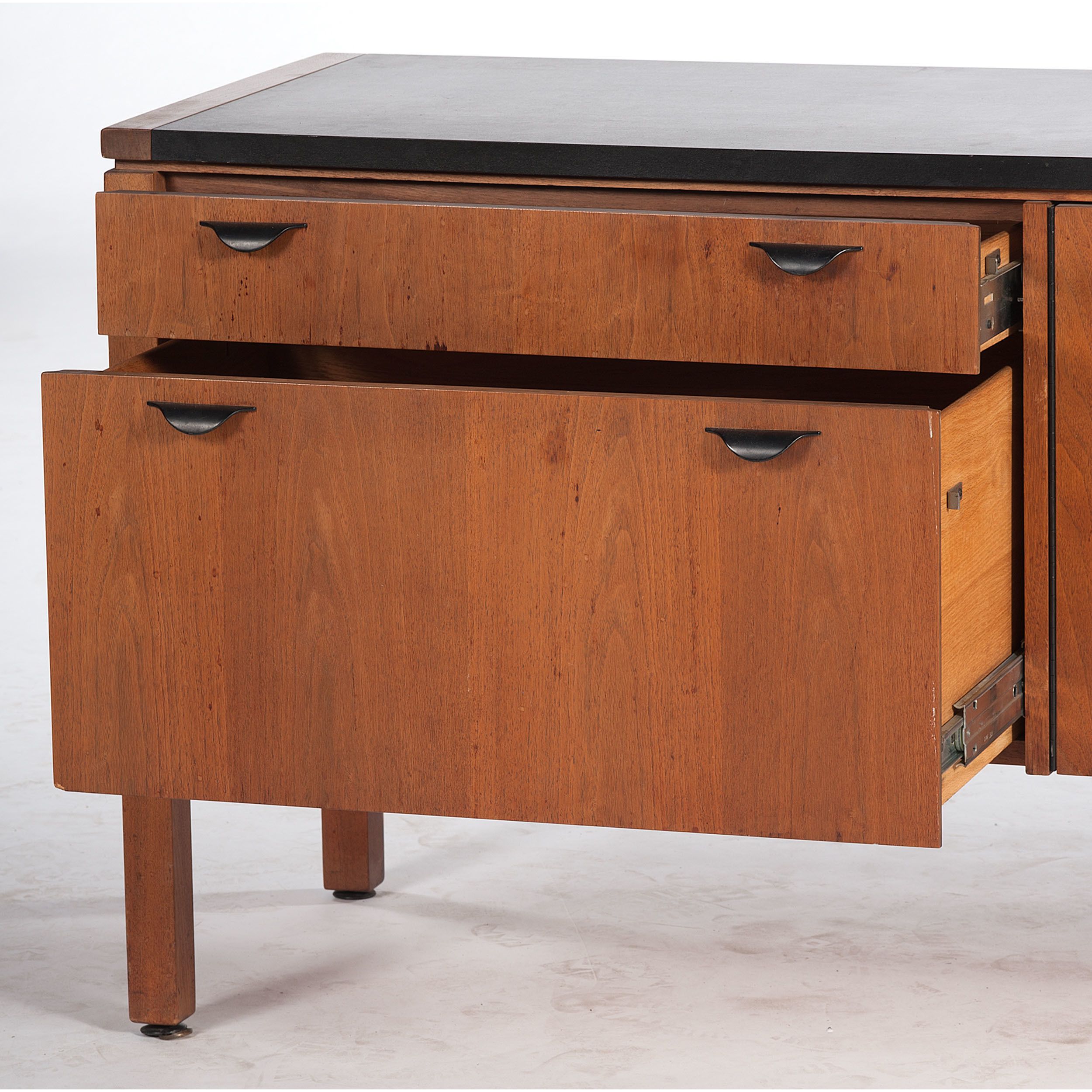 Mid Century Modern Sideboard With Black Laminate Top | Cowan's Auction Throughout Cleveland Server (View 18 of 22)