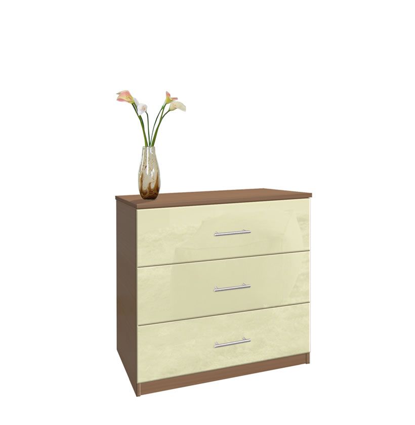 Modern 3 Drawer Dresser – Small Chest Of Drawers | Contempo Space Pertaining To Black Wash And Light Cane 3 Drawer Desks (View 12 of 15)