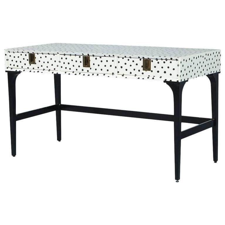 Modern Cream Lacquered Writing Desk | 1stdibs (with Images Intended For Lacquer And Gold Writing Desks (View 9 of 15)