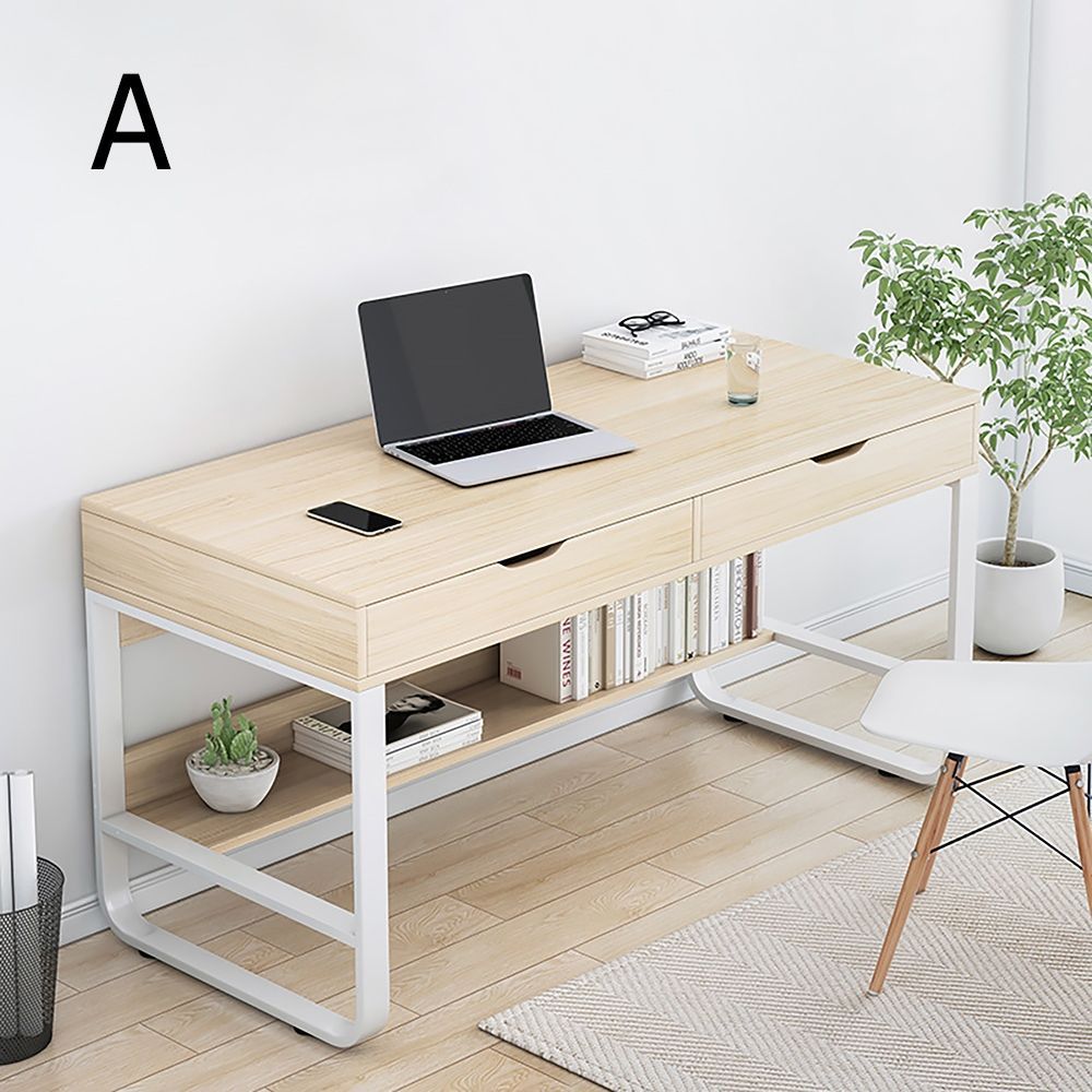 Modern Office Desk With Drawers Rectangular Writing Desk Mdf&metal For Modern Office Writing Desks (View 9 of 15)