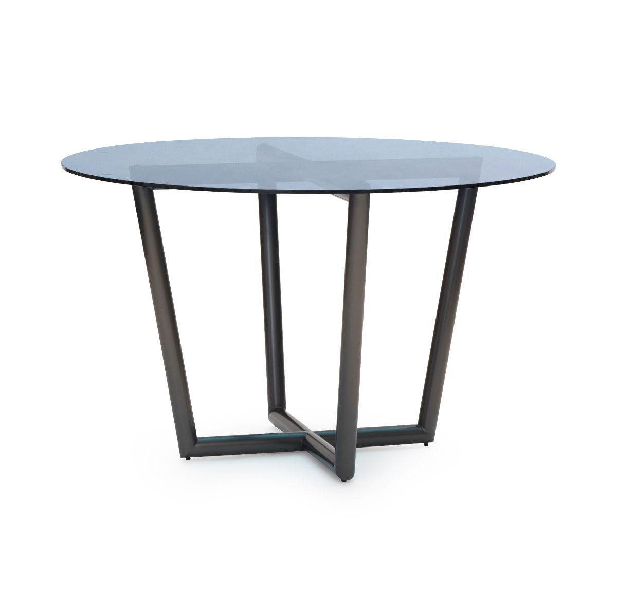 Modern Round – 48" Dining – Pewter / Blue Glass | Modern Round Throughout Glass And Pewter Rectangular Desks (View 4 of 15)