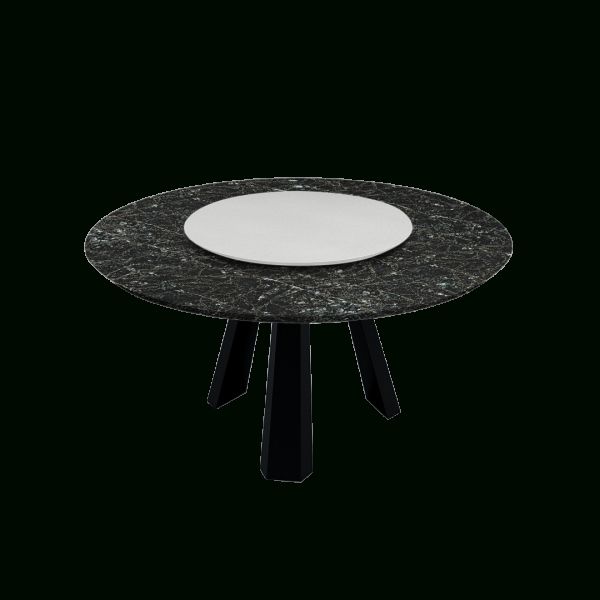 Modern Round Marble Dining Table With Black Metal Base (8 Seaters Throughout Marble And Black Metal Writing Tables (View 12 of 15)