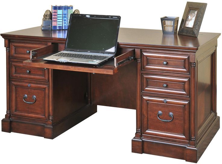 Mount View Efficiency Double Pedestal Deskkathy Ireland Home With Double Pedestal Office Desks By Kathy Ireland (View 3 of 15)