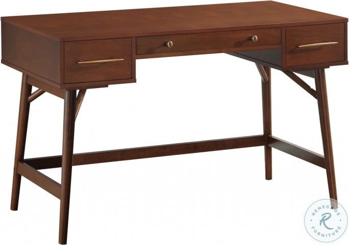 Mugga Walnut Writing Desk From Coaster (800744) | Coleman Furniture With Walnut Rubberwood Desks (View 10 of 15)