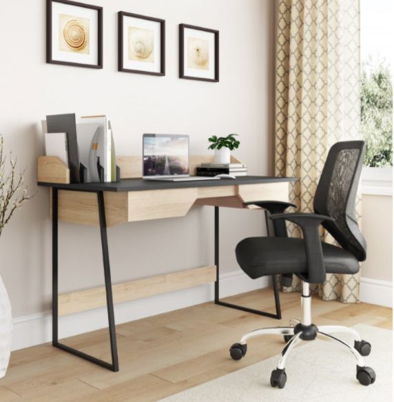 New Sainsbury Black And Oak Computer Desk – Hills Office Furniture In Black Finish Modern Computer Desks (View 14 of 15)