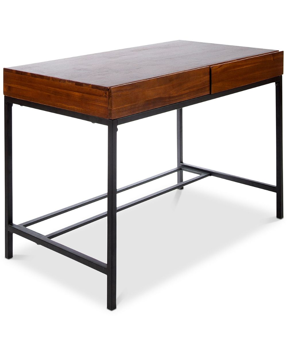Noble House Morgan Industrial Acacia Wood Storage Desk With Rustic Intended For Rustic Acacia Wooden 2 Drawer Executive Desks (View 3 of 15)
