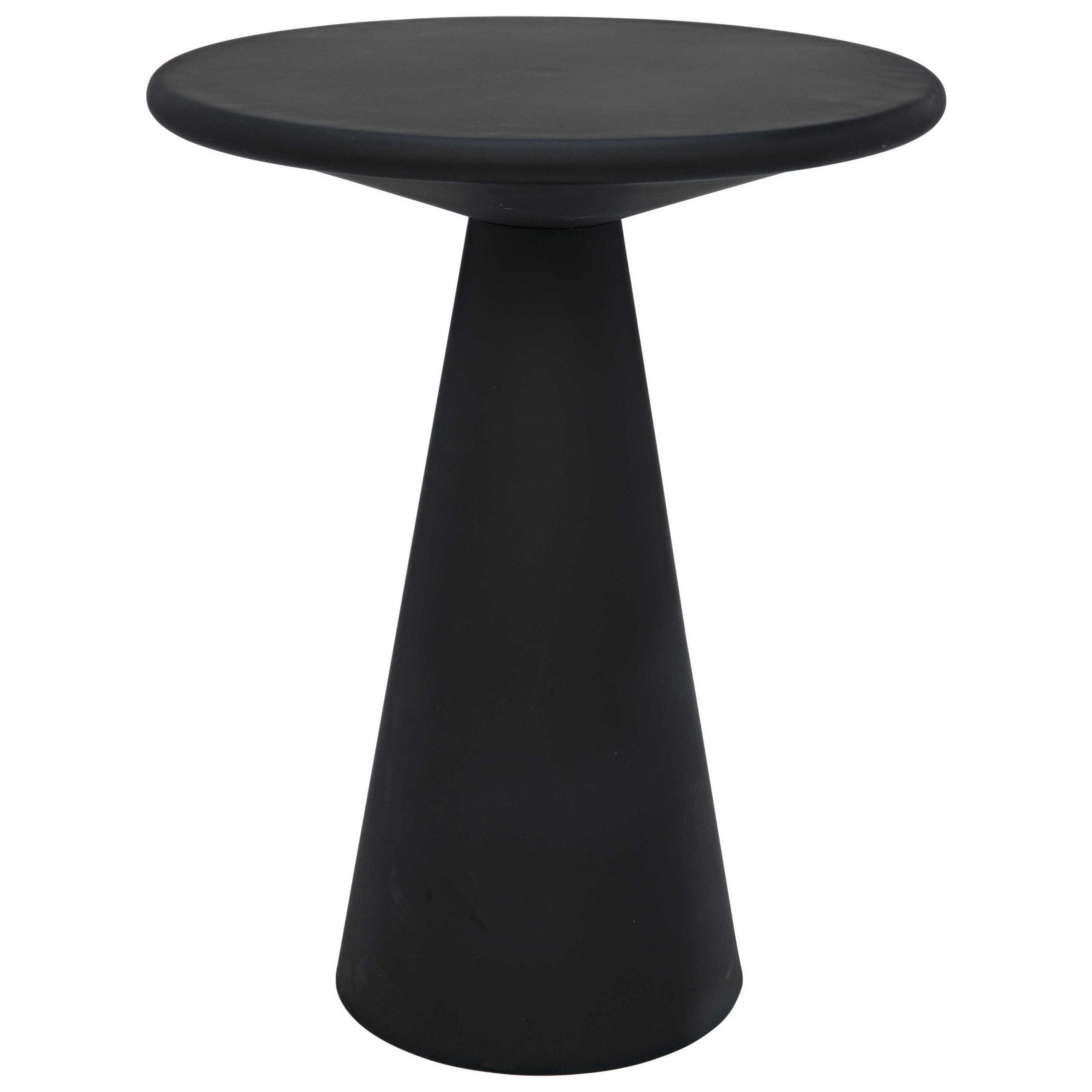 Noir Furniture Matte Black 15'' Wide Round Pedestal Table | Noigtab868mtb For Matte Black Metal Desks (View 1 of 15)