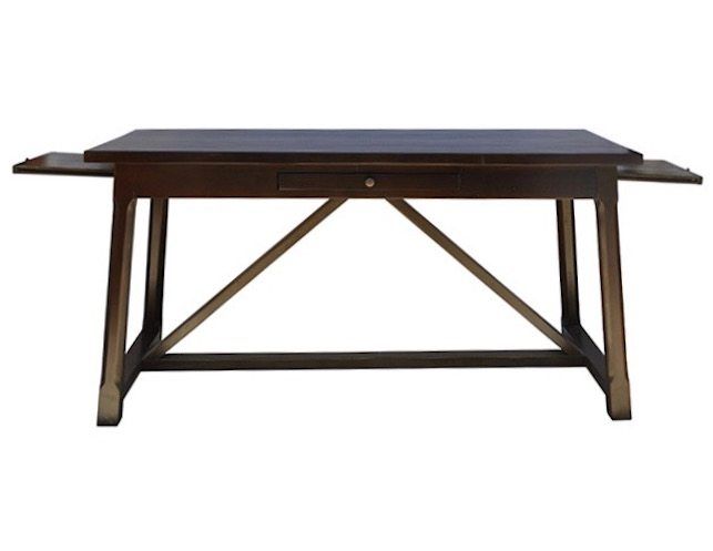 Noir Sutton Desk In Distressed Brown | The Local Vault With Distressed Brown Wood 2 Tier Desks (View 5 of 15)