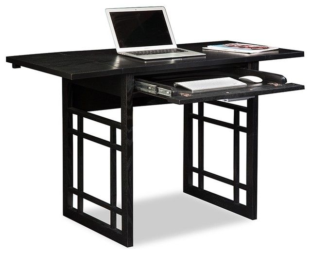 Oak Drop Leaf Computer Desk – Craftsman – Desks And Hutches  Leick Home Intended For Drop Leaf Computer Writing Desks (Photo 15 of 15)