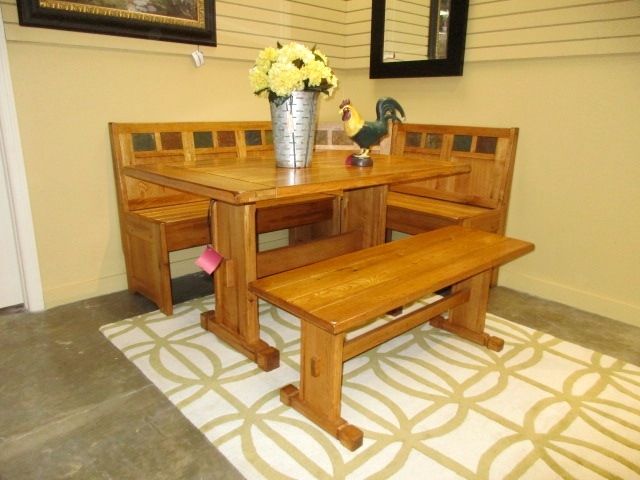 Oak Table W/banquette At The Missing Piece With Wide Palermo Tobacco L Shaped Desks (View 13 of 15)