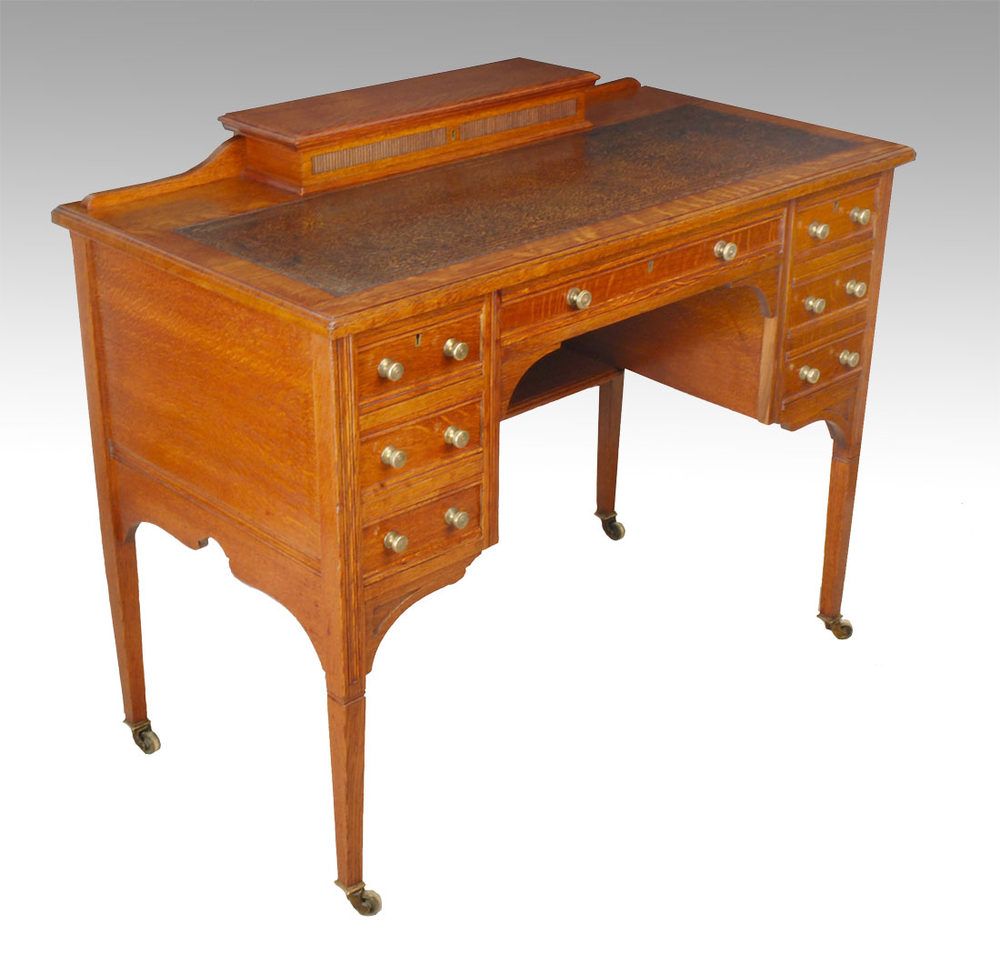 Oak Writing Desk – Antiques Atlas Inside Light Oak And White Writing Desks (View 7 of 15)