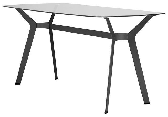 Offex Archtech 60" Modern Dining Table/desk – Pewter, Clear Glass For Glass And Pewter Rectangular Desks (View 7 of 15)