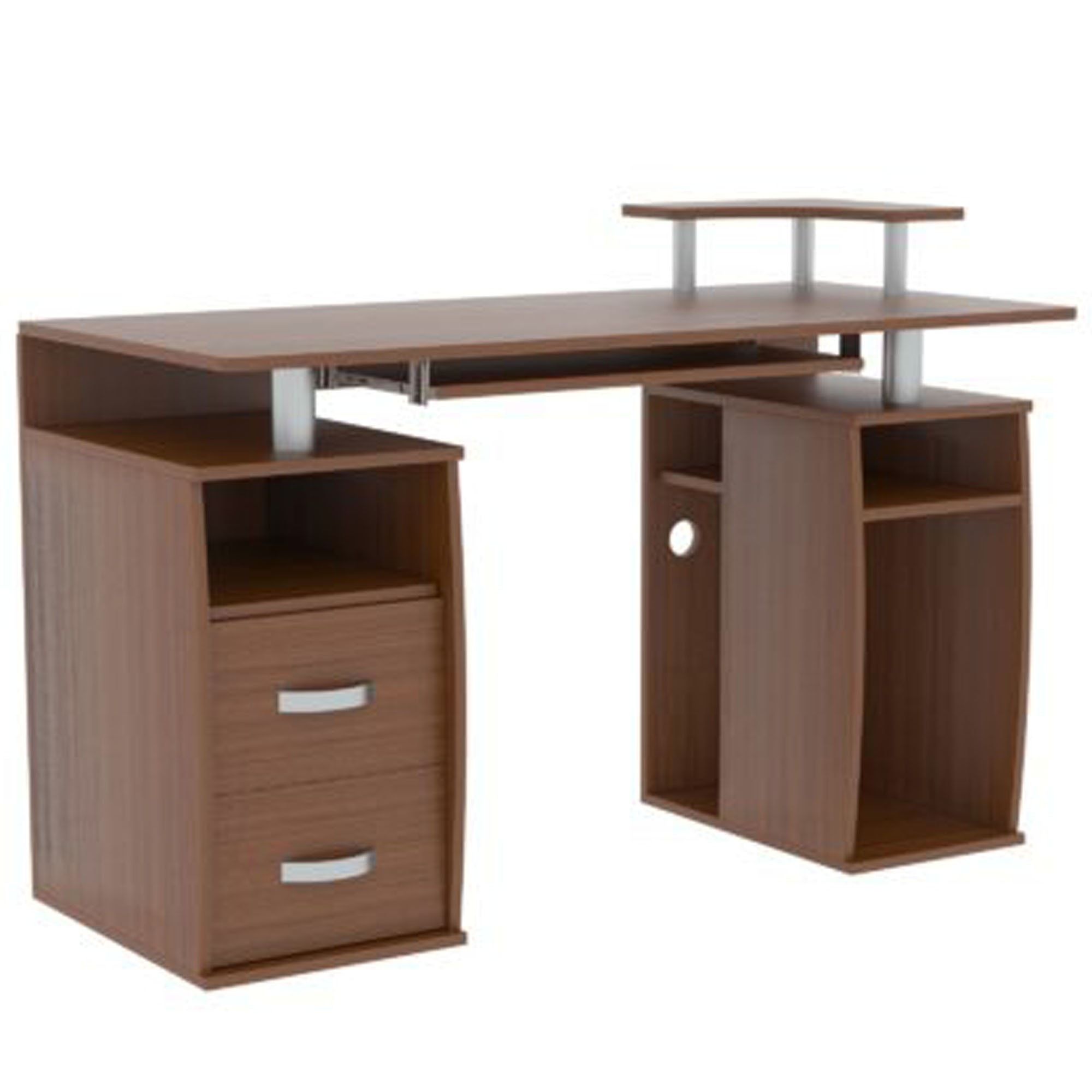 Otley Walnut 2 Drawer Computer Desk | Computer Desks With Regard To Natural Walnut Computer Desks (View 14 of 15)