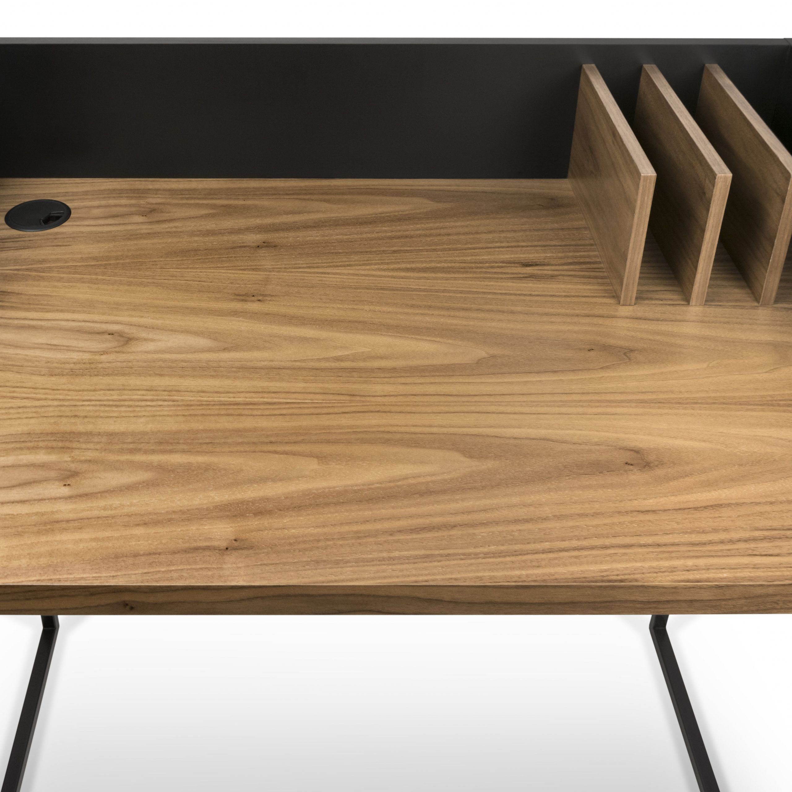 Pop Up Home Working Desk – Black/natural Wood | Made In Design Uk In Natural Wood And Black 2 Shelf Desks (View 1 of 15)