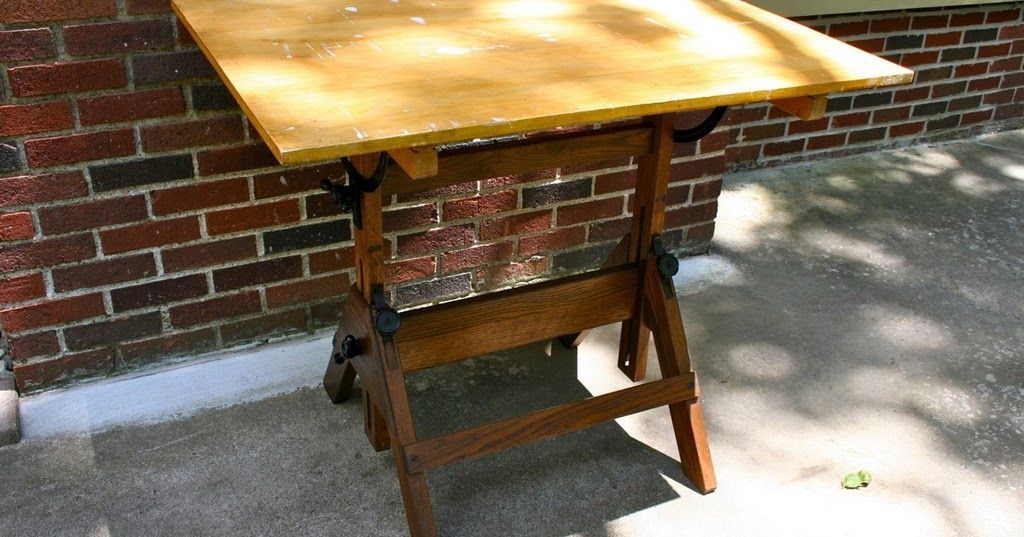 Post War Design: Mission Oak Hamilton Drafting Table In Weathered Oak Tilt Top Drafting Tables (View 13 of 15)