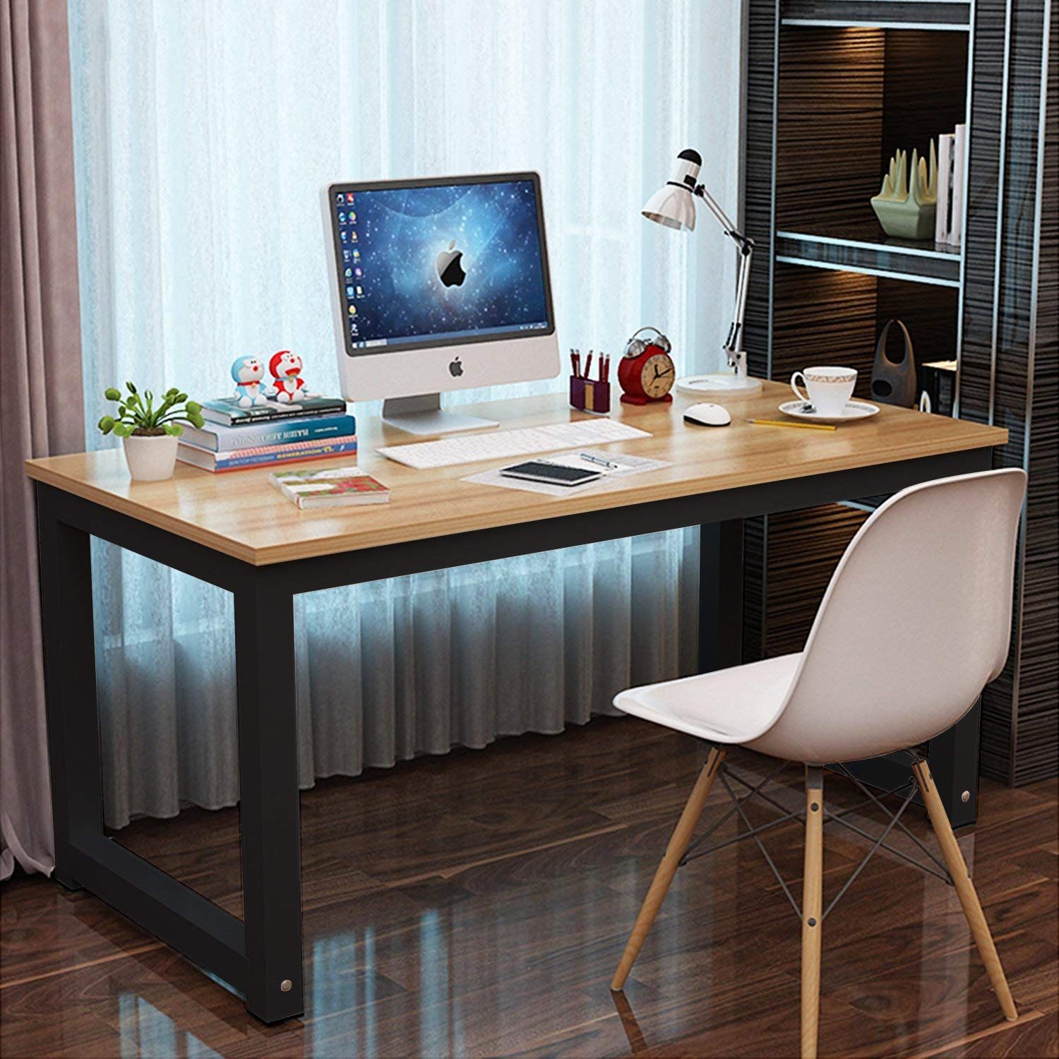Professional Office Desk Wood & Steel Table Modern Plain Lap Desk Inside Hwhite Wood And Metal Office Desks (View 7 of 15)