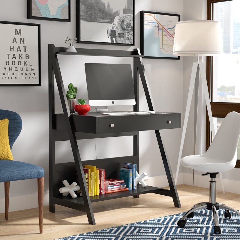 Rasnick Ladder Desk & Reviews | Allmodern For 2 Shelf Black Ladder Desks (View 1 of 15)