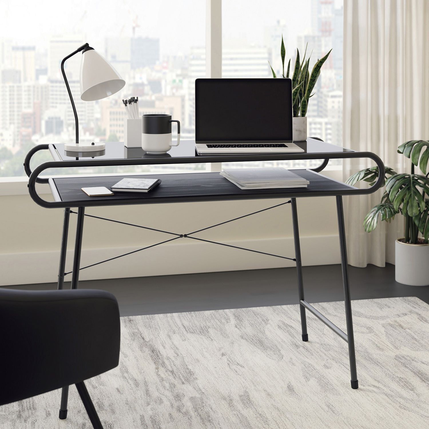Realm Home Office Glass Laptop Desk | Free Uk Delivery With Regard To Glass And Chrome Modern Computer Office Desks (View 6 of 15)