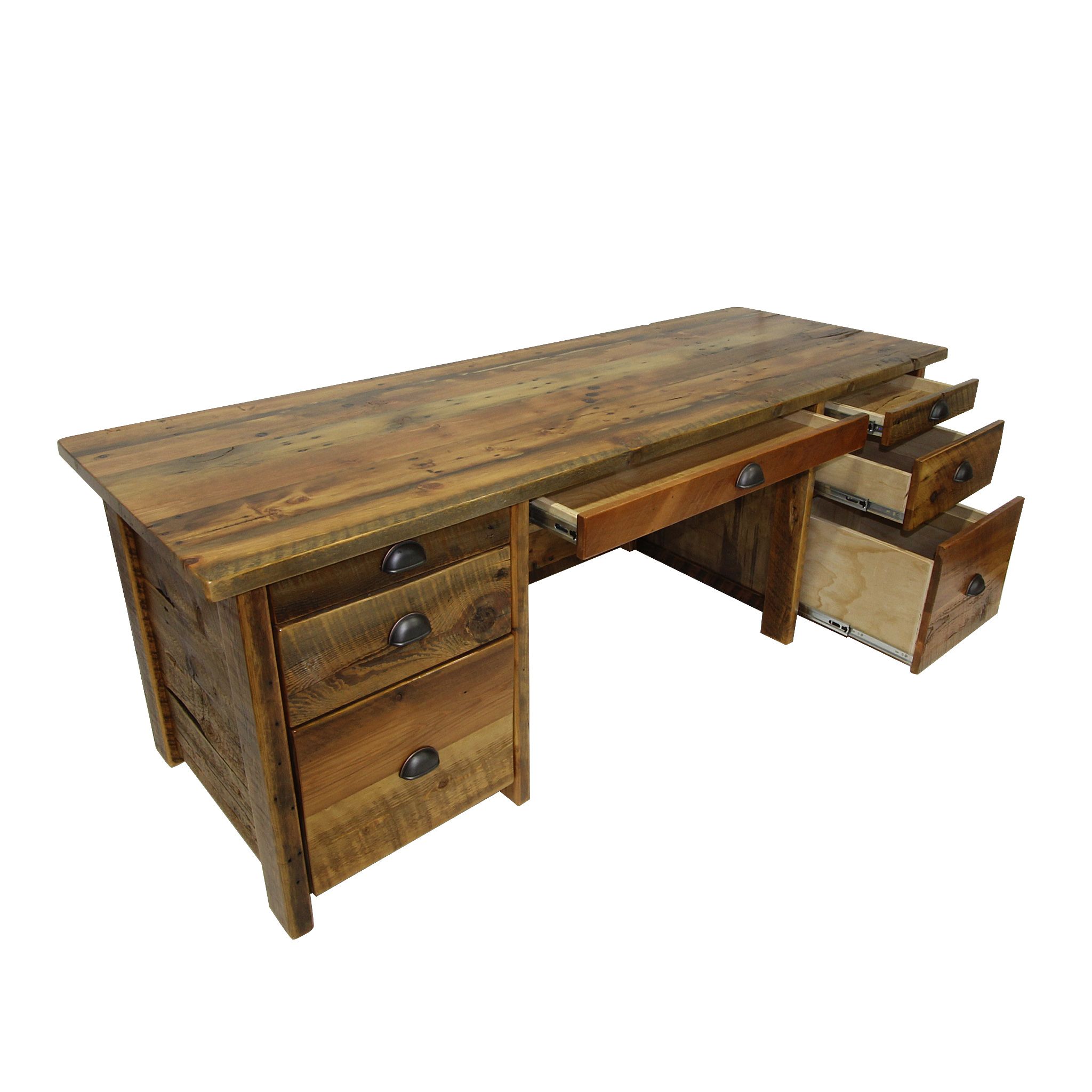 Reclaimed Wood Office Desk | Four Corner Furniture | Bozeman Mt Inside Reclaimed Barnwood Wood Writing Desks (View 8 of 15)