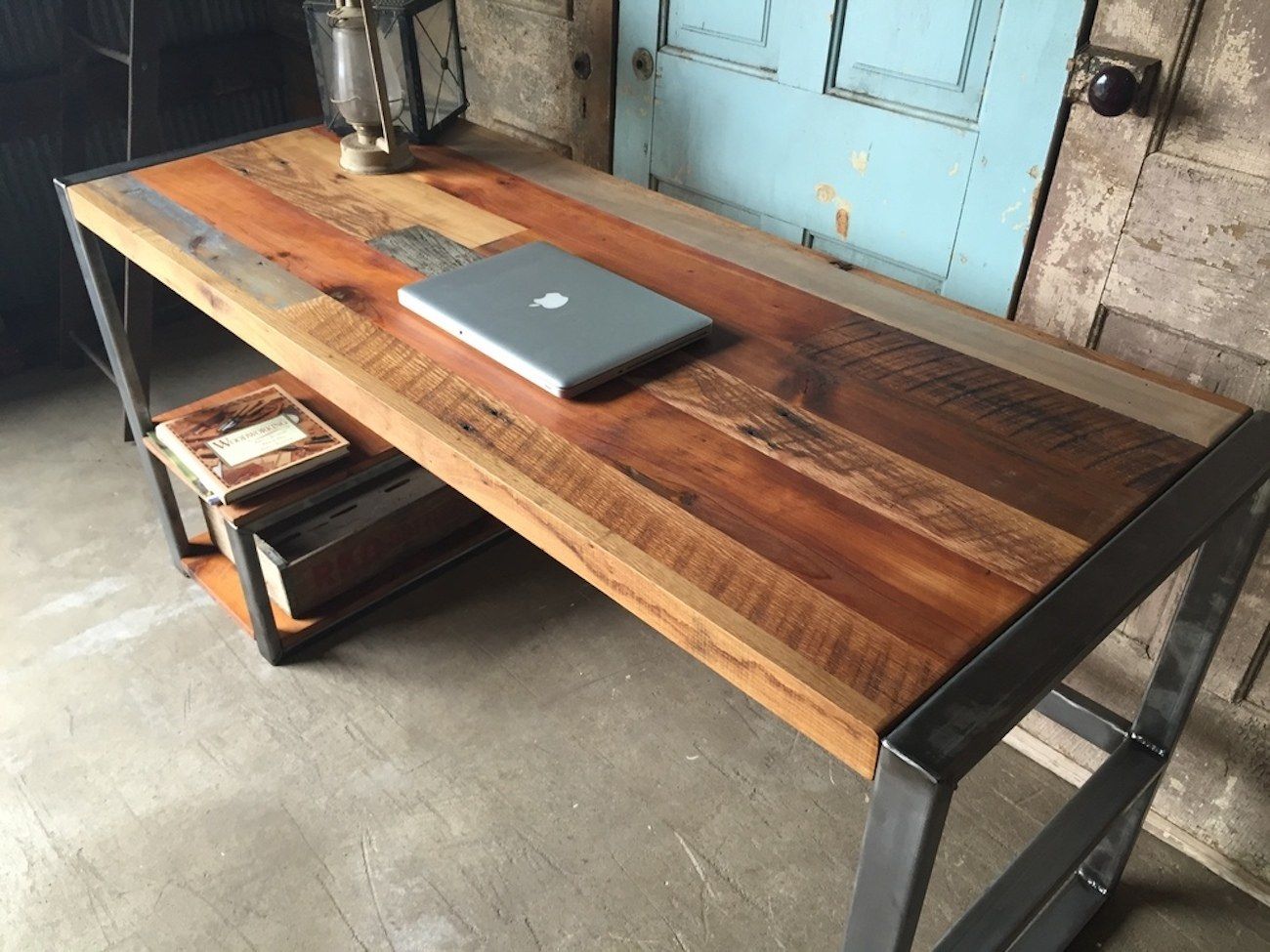Reclaimed Wood Patchwork Desk » Gadget Flow Within Reclaimed Barnwood Wood Writing Desks (View 4 of 15)