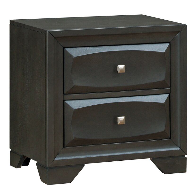 Red Barrel Studio® Tamra 2 – Drawer Solid Wood Nightstand In Antique Throughout Brushed Antique Gray 2 Drawer Wood Desks (View 6 of 15)