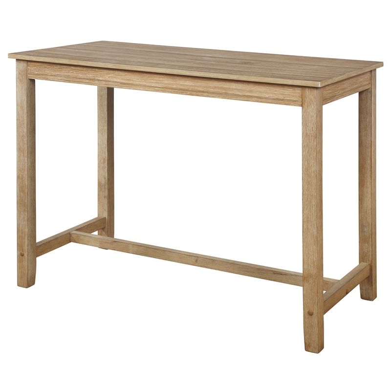 Riverbay Furniture 36" Wood Counter Height Pub Table In Distressed In Distressed Brown Wood 2 Tier Desks (View 6 of 15)