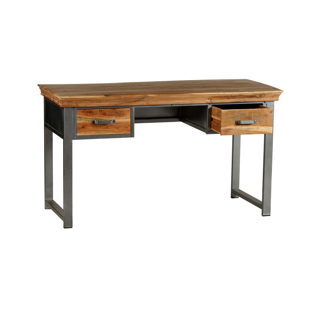 Rustic Industrial Wood & Metal Desk Uk Regarding Black Metal And Rustic Wood Office Desks (View 12 of 15)