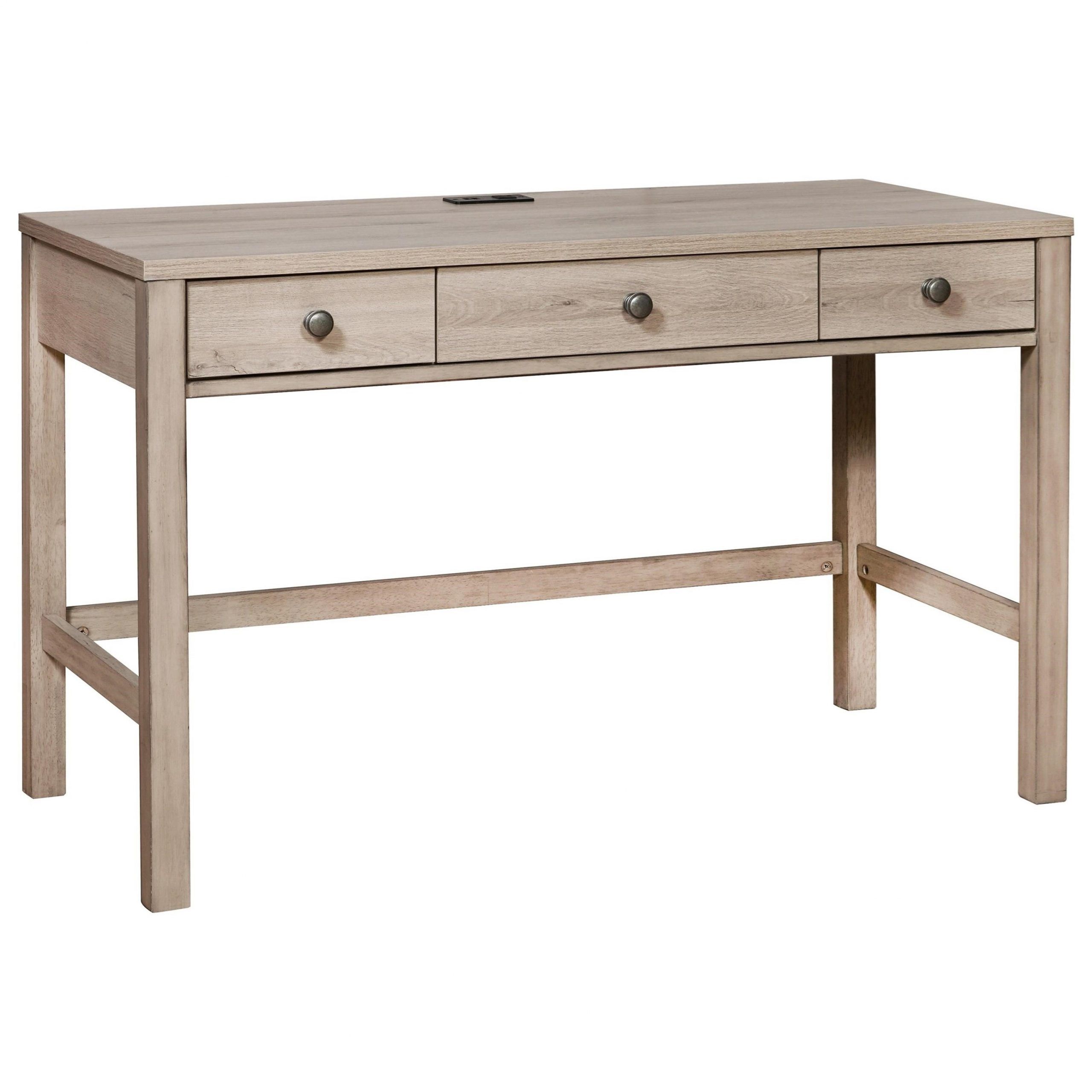 Samuel Lawrence Ash Creek 3 Drawer Desk With Usb Port | Morris Home With Acacia Wood Writing Desks With Usb Ports (View 1 of 15)