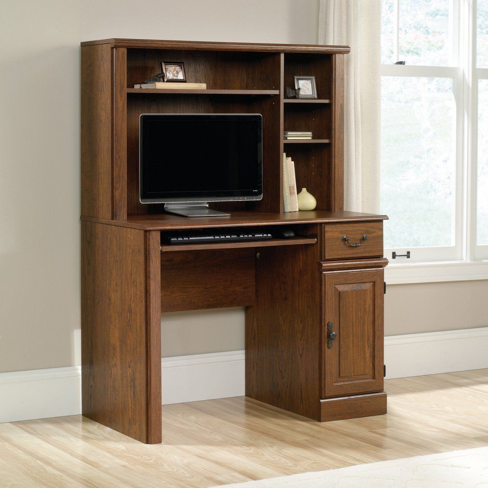 Sauder 418649 Orchard Hills Computer Desk With Hutch In Milled Cherry With Wood Center Drawer Computer Desks (Photo 4 of 15)