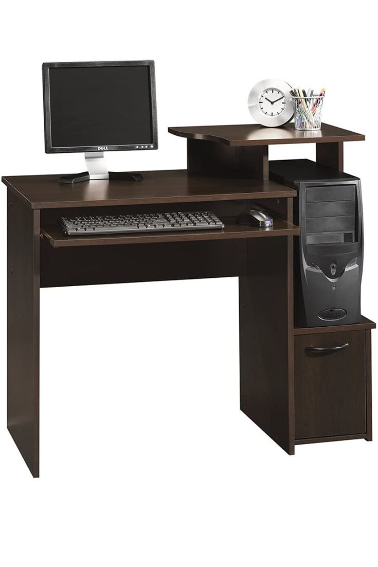 Sauder Beginnings Computer Desk, Cinnamon Cherry Finish In 2020 | Small For Cinnamon Cherry Corner Computer Desks (View 10 of 15)