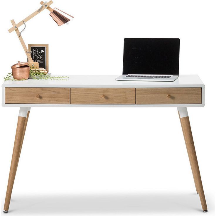 Scandinavian 3 Drawer Home Office Desk White 120cm | White Desk Office For Off White 3 Drawer Desks (View 5 of 15)