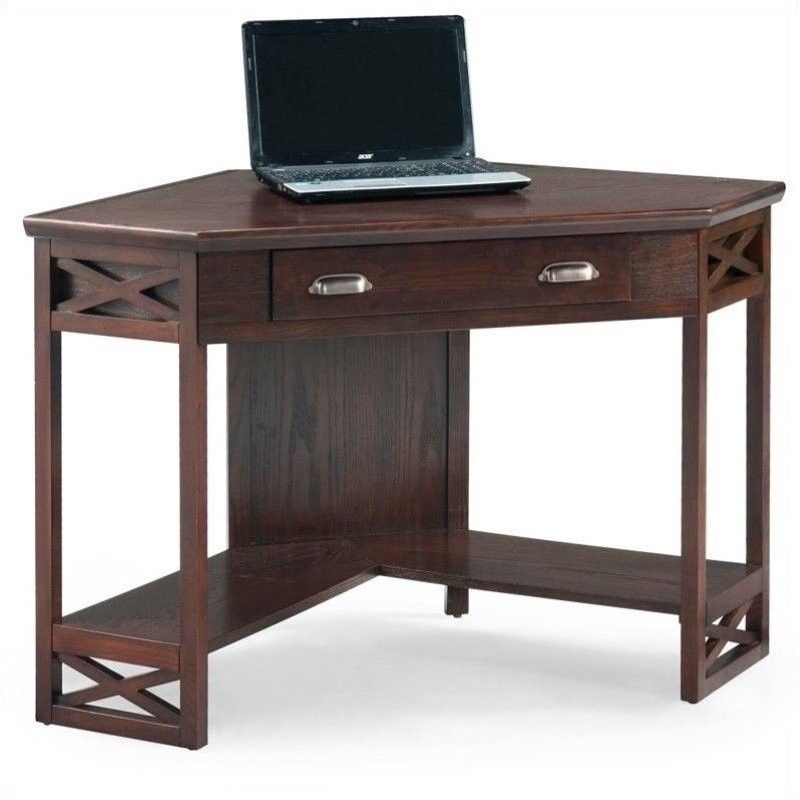 Scranton & Co Corner Computer Writing Desk In Chocolate Oak | Discount In Oak Corner Computer Writing Desks (View 1 of 15)