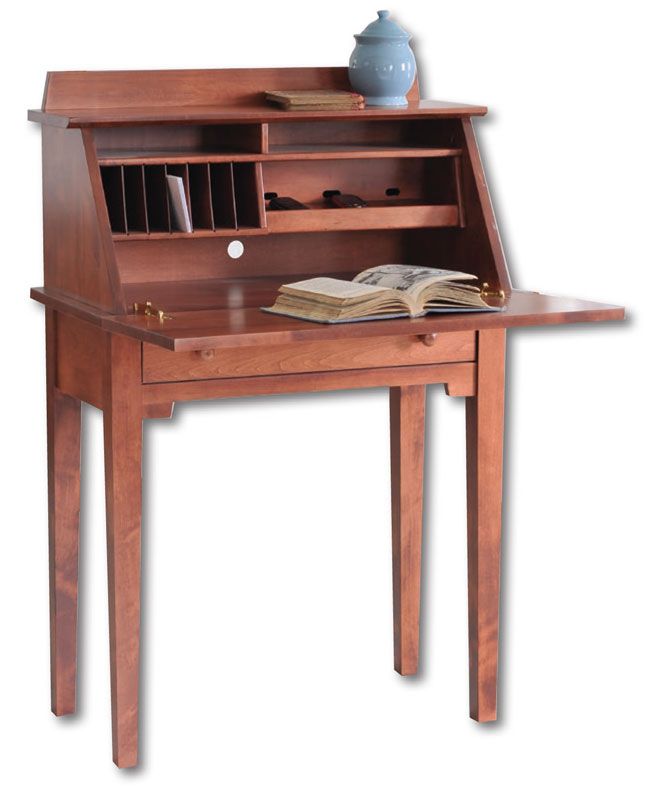 Shaker Media Writing Desk – Ohio Hardwood Furniture For White Oak Wood Writing Desks (View 4 of 15)