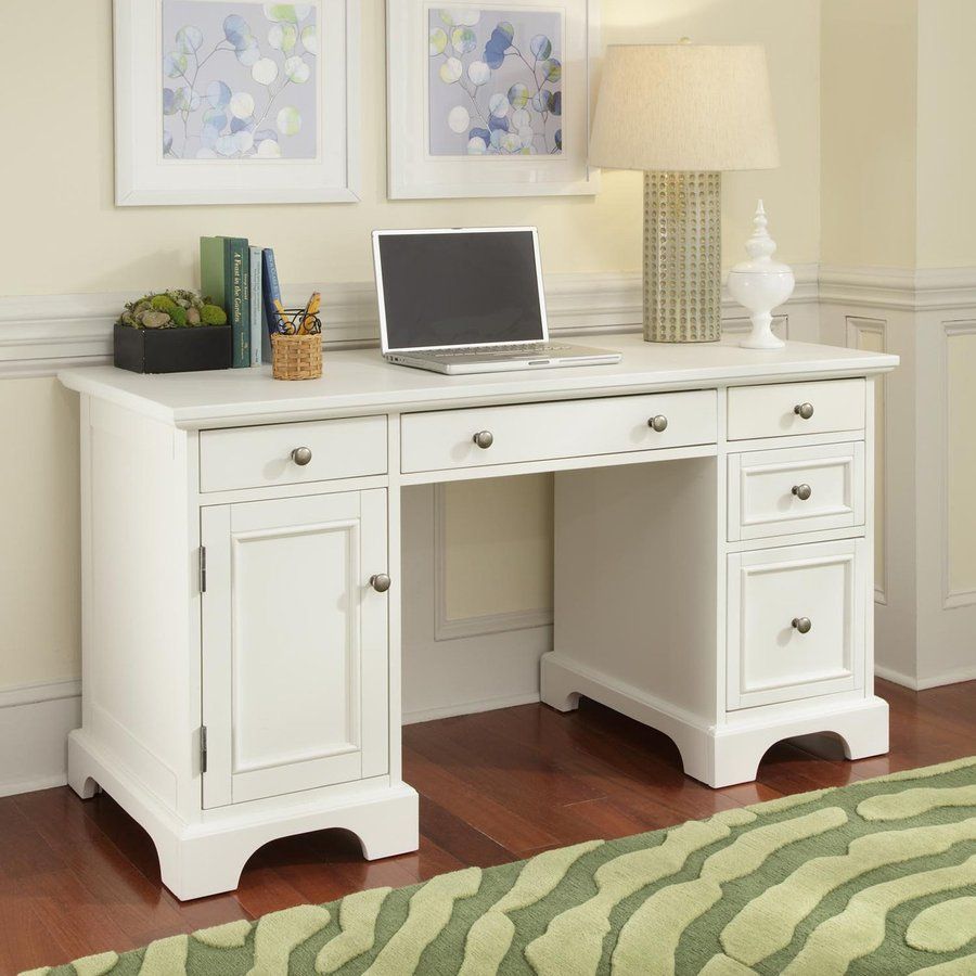 Shop Home Styles Naples White Computer Desk At Lowes Throughout Off White And Cinnamon Office Desks (View 14 of 15)