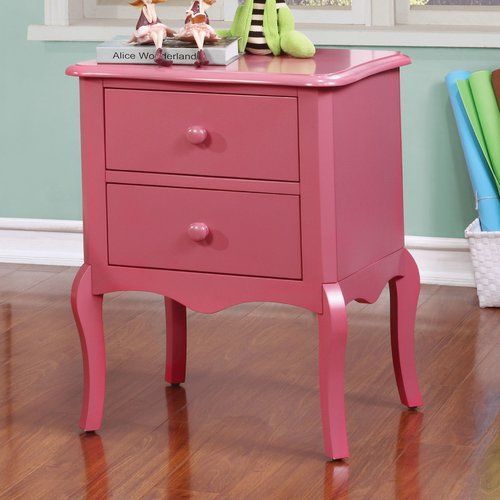 Sighfrith 2 Drawer Nightstand | Pink Nightstands, Kids Bedroom For Pink Lacquer 2 Drawer Desks (View 8 of 15)