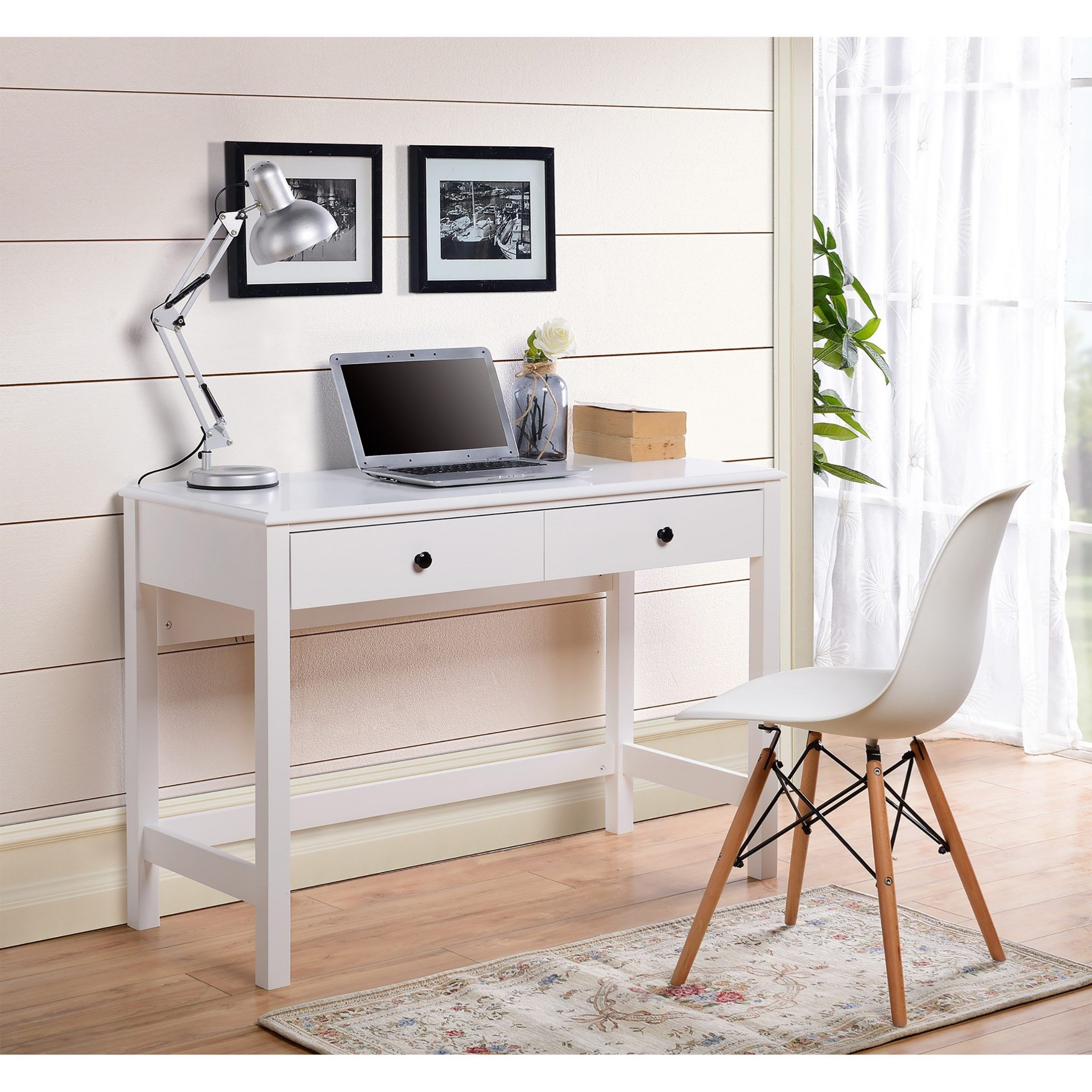 Signature Designashley Othello White Finish Home Office Small Desk With White And Cement Writing Desks (View 4 of 15)