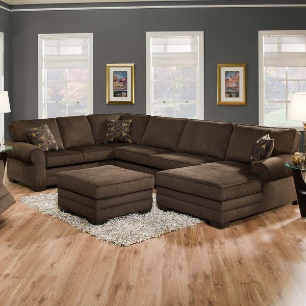 Simmons Upholstery Deluxe Sectional | Brown Living Room, Brown Regarding Brown And Yellow Sectional Corner Desks (View 8 of 15)