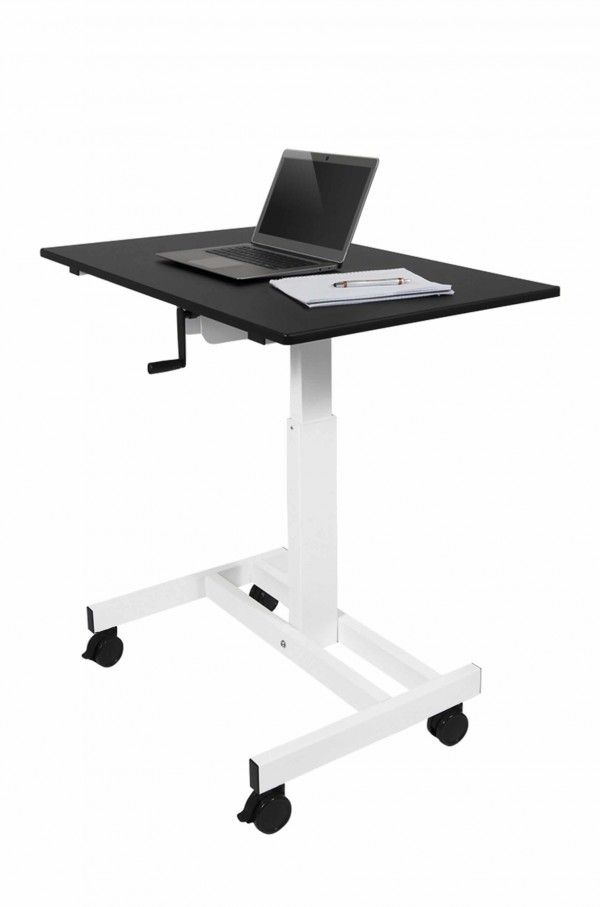 Single Column Crank Adjustable Stand Up Desk | Stand Up Desk Store Intended For Walnut Adjustable Stand Up Desks (View 10 of 15)