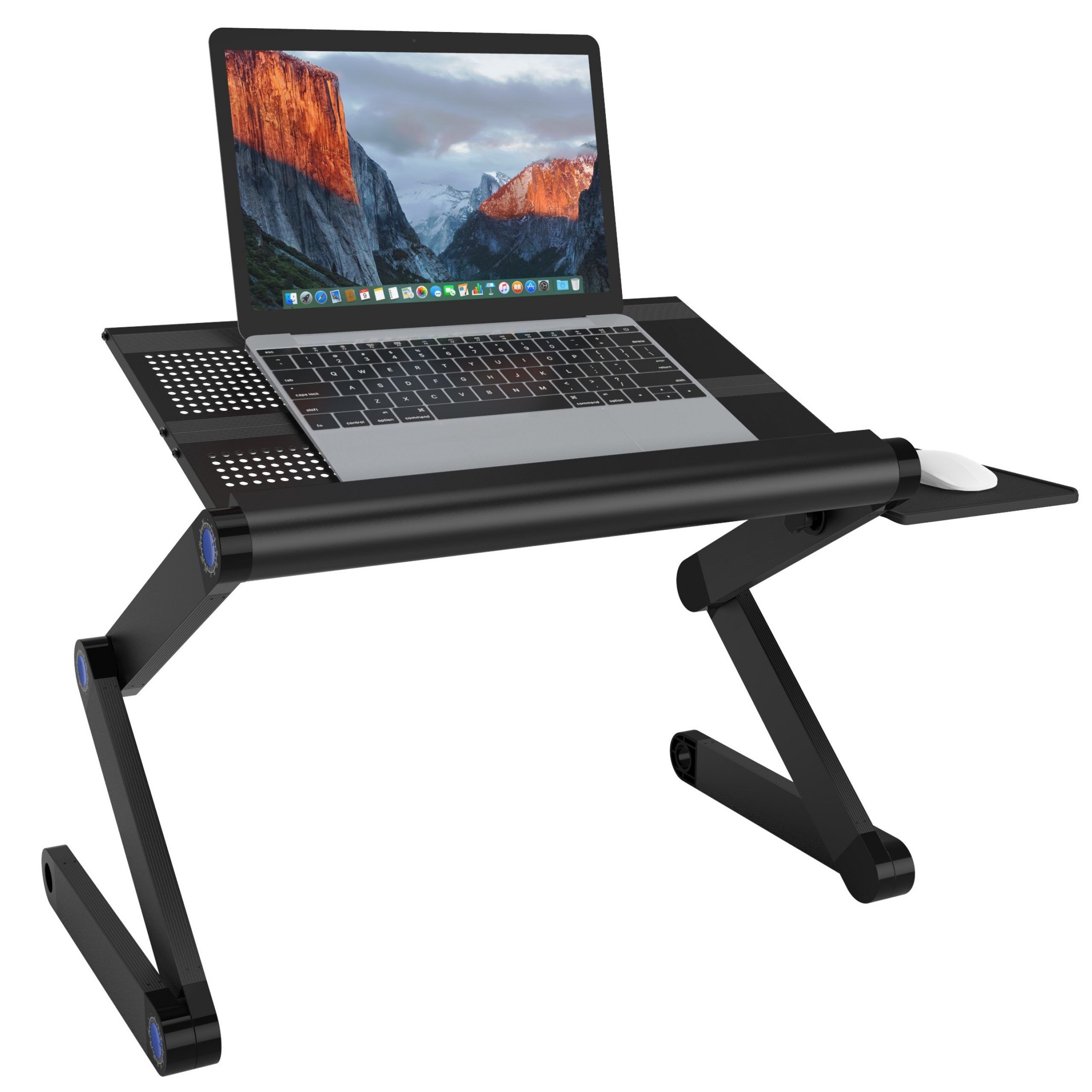 Slypnos Adjustable Laptop Stand Folding Portable Standing Desk With In Black Adjustable Laptop Desks (View 7 of 15)