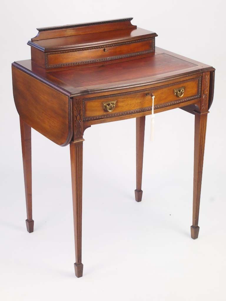 Small Antique Mahogany Ladys Writing Desk With Regard To Reclaimed Barnwood Writing Desks (Photo 9 of 15)