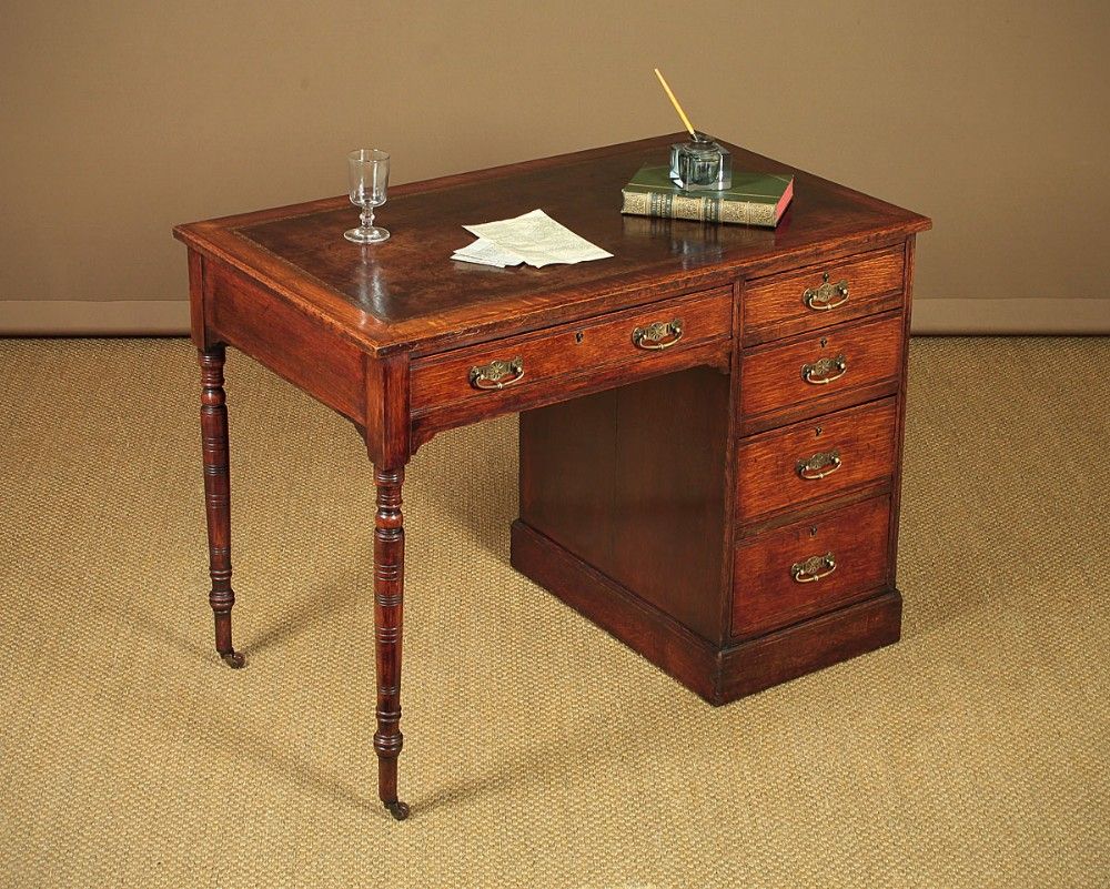 Small Oak Writing Desk C.1900. | 692732 | Sellingantiques.co (View 13 of 15)