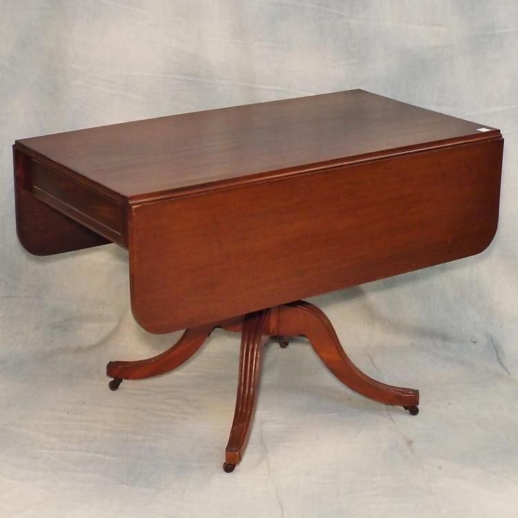 Sold Price: Antique 19th C Duncan Phyfe Drop Leaf Sofa Table 42"x45 With Antique Foldout Console Tables (View 3 of 15)