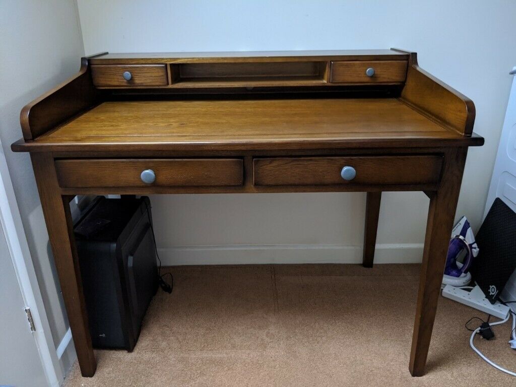 Solid Oak Writing Desk – Old Charm | In Exmouth, Devon | Gumtree Intended For Light Oak And White Writing Desks (View 10 of 15)