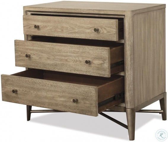 Sophie Natural 3 Drawer Nightstand From Riverside Furniture | Coleman Throughout Natural Brown Wood 3 Drawer Desks (View 1 of 15)