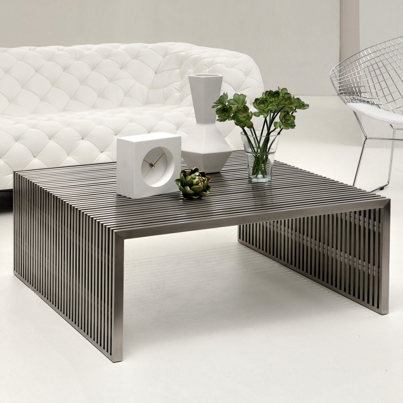 Stainless Steel Coffee Tables – Ideas On Foter With Regard To Stainless Steel And Glass Modern Desks (View 3 of 15)