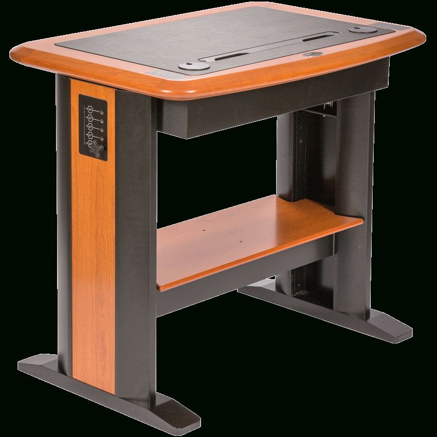 Standing Computer Desk Petite – Caretta Workspace In Cherry Adjustable Stand Up Desks (Photo 1 of 15)